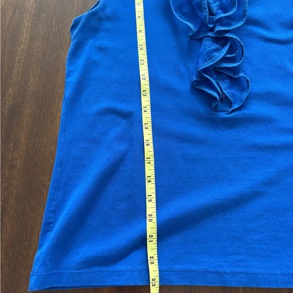 Blue Ruffled Sleeveless Top - Picture 5 of 5